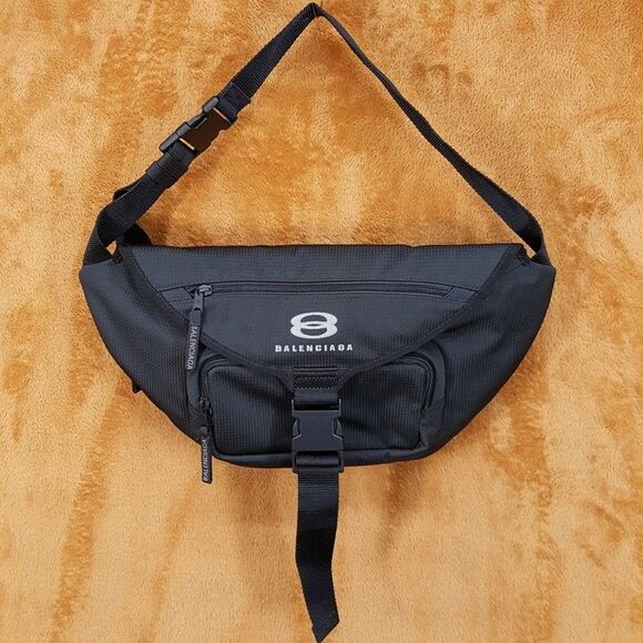 BALENCIAGA Large Black Unity Beltbag Utility Belt Bag Fanny Pack $1150 - Picture 2 of 10